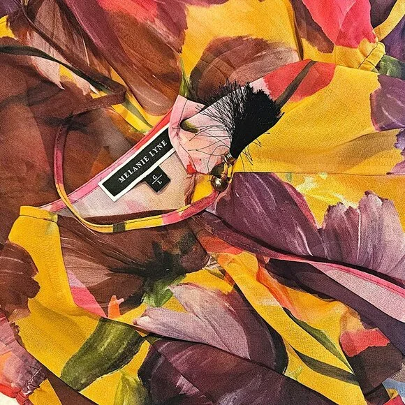 MELANIE LYNE - Colourful floral print sheer kimono - Picture 10 of 10